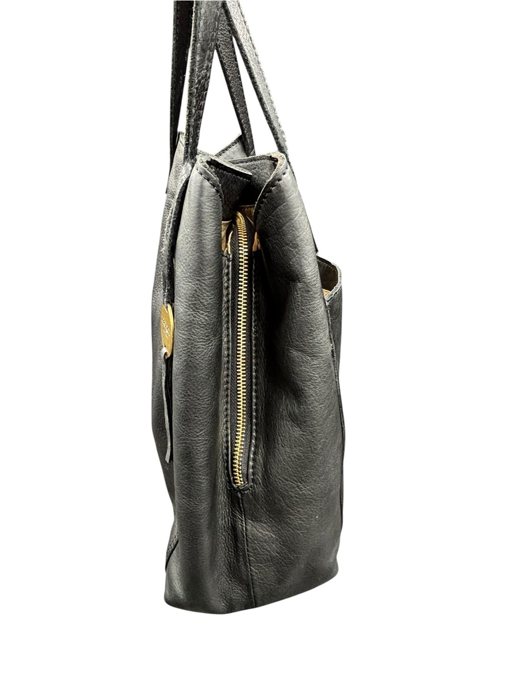 Margot New York Black Genuine Leather Tote Shoulder Bag - Picture 8 of 12